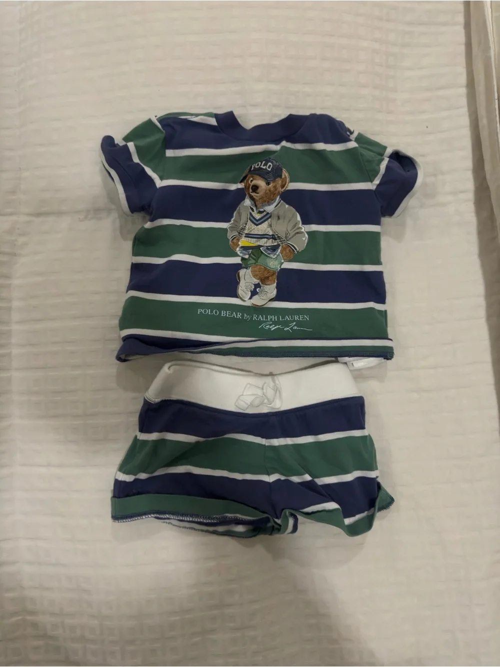 Ralph Lauren Green, Navy & White Striped Baby Tee